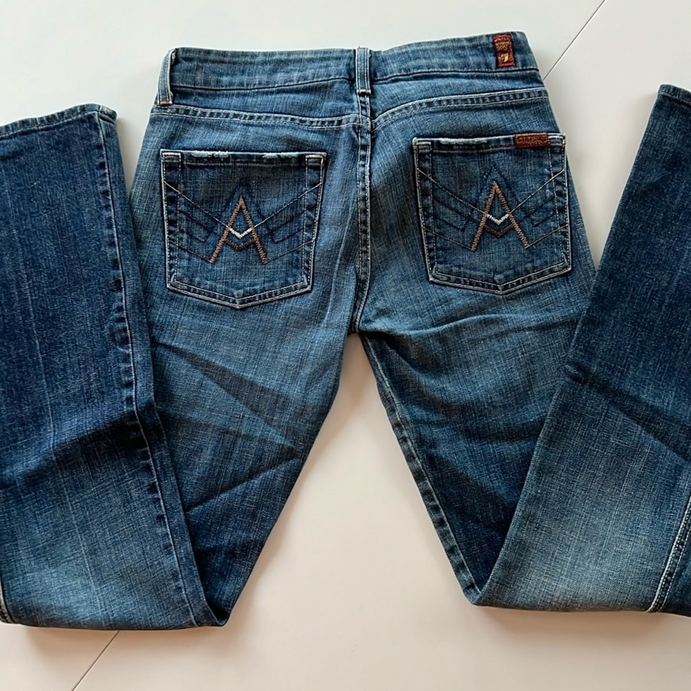 7 For All Mankind Bootcut Jeans - Dark Blue Wash